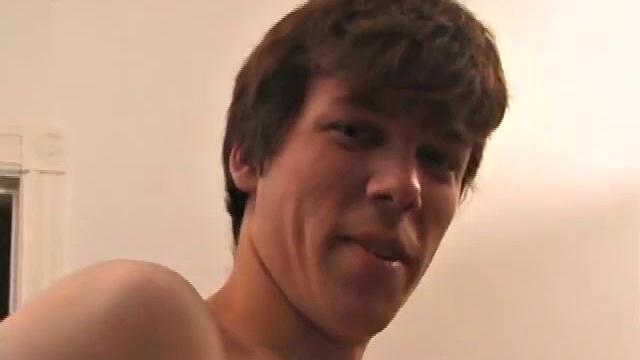 Straight boy Wes sits on the sofa watching a porn video with gay boy Matthew when the two horny guys decide to trade blowjobs. Wes lies on his back and lets Matthew fuck his face. Then Wes lubes up his ass and fingers himself.