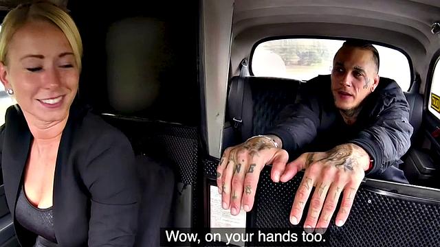 A tattooedaucasian taxi driver get his side fucking skills tested by a big cock