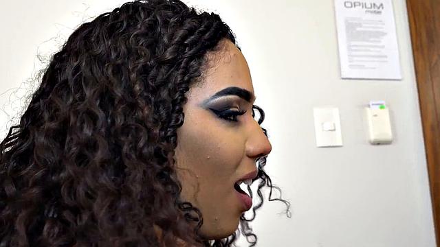 Busty transgender fucked by big dick in tight ass