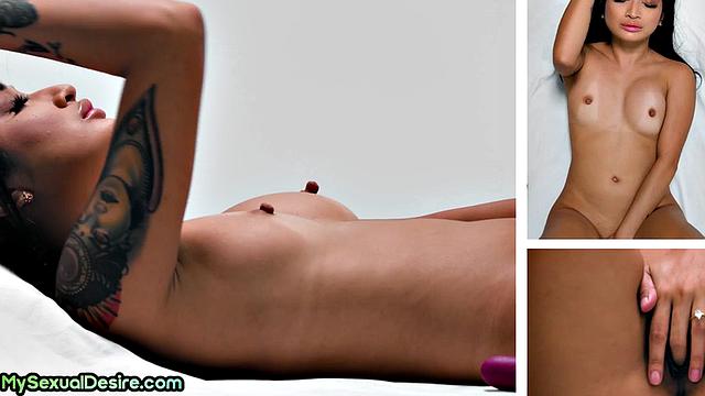 Busty babe pussytoying herself