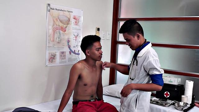 Orient enema twink gets anal exam at infirmary
