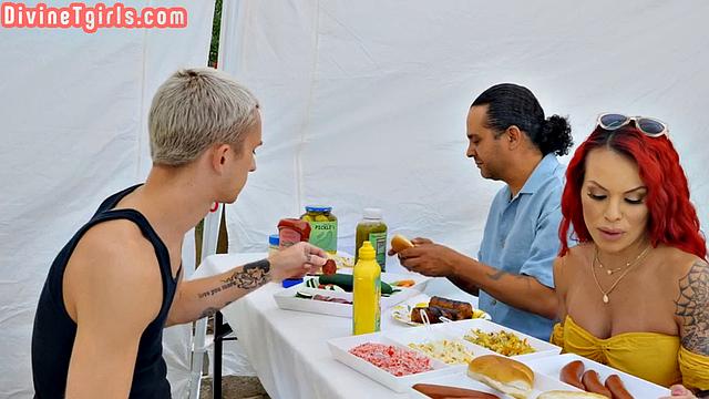 Stunning redhead analriding her lover