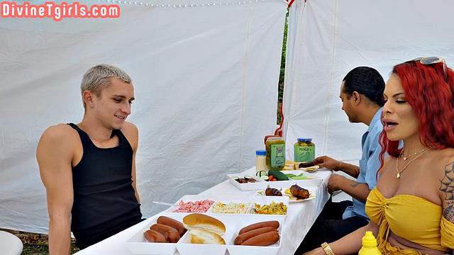 Stunning redhead analriding her lover