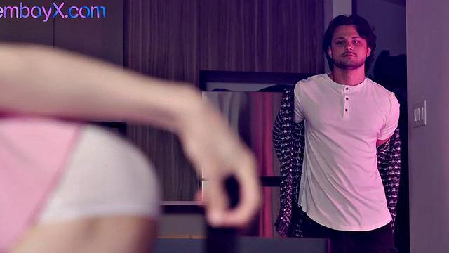 Teasing lavenderboi begs for anal