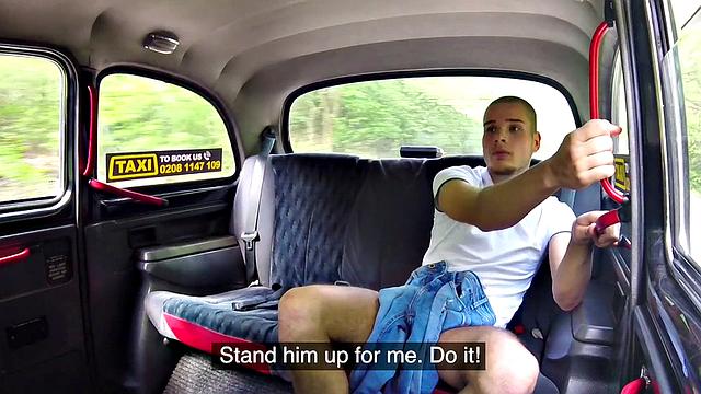 Big tits bounce in a dirty cab 