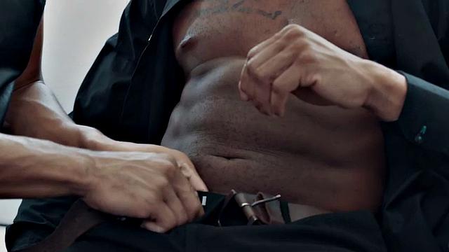 Black stud enjoys fucking dude in wet anal hole