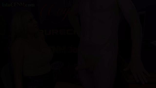 Blonde CFNM babe gives BJ to lucky dude