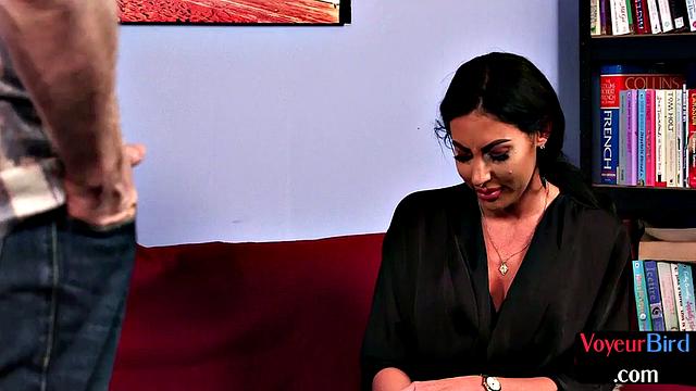 Amateur jerks off on slut