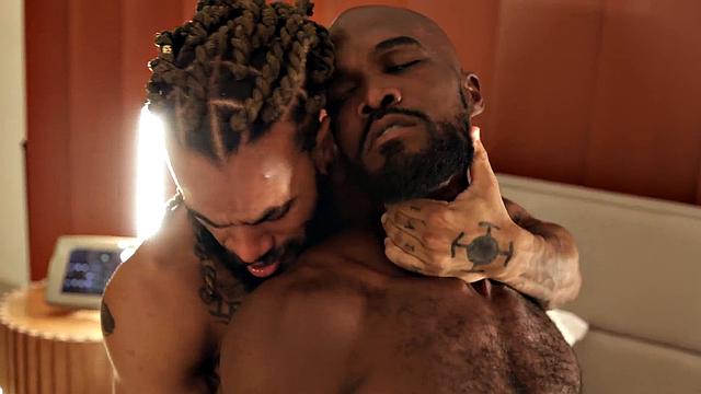 Ebony jock analfucked by latino BF