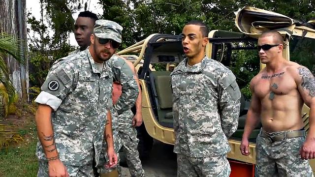 Military Black twink rides BF in bathroom for voyeurs