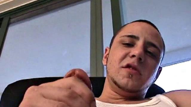 Bradley Shaw strokes his thick cock until he cums