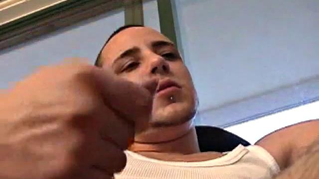 Bradley Shaw strokes his thick cock until he cums