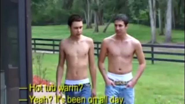 JD Stone slams Kyle Baglie against the wall and after a steamy grinding session, they plunge into the hot tub and suck each other's. Top twink Kyle bends JD over and fucks him in several positions.