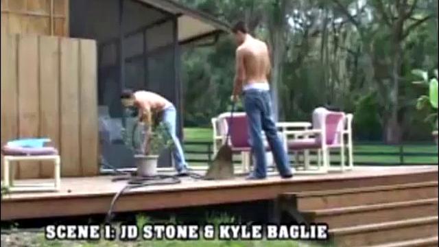JD Stone slams Kyle Baglie against the wall and after a steamy grinding session, they plunge into the hot tub and suck each other's. Top twink Kyle bends JD over and fucks him in several positions.