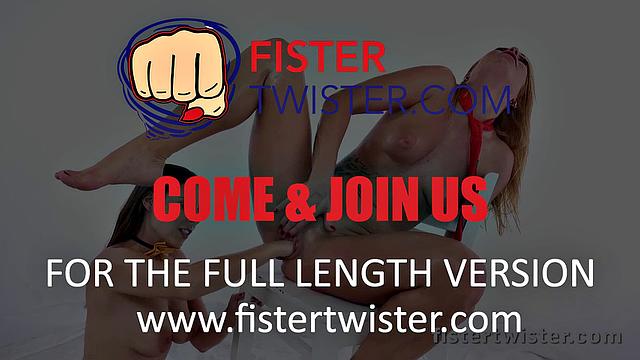 Big titted blonde orgasms HARD while fisted - Lesbian 