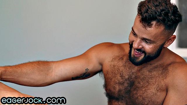 Handsome stud analriding bearded lover