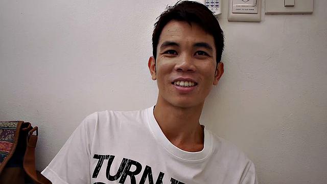 Daddy hooks up with a young Asian man in Bangkok, and we get to see the action from Daddy's point of view. After fondling the horny young Asian twink, Daddy makes him suck his cock.