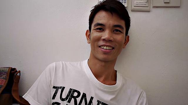 Daddy hooks up with a young Asian man in Bangkok, and we get to see the action from Daddy's point of view. After fondling the horny young Asian twink, Daddy makes him suck his cock.