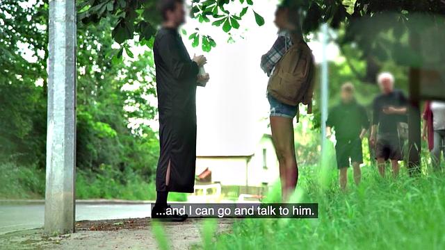 Naive euro babe assfingered by priest as she repents