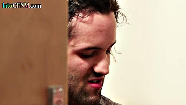 Cockhungry babe gives HJ to guy