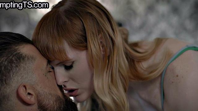 Blonde skinny tgirl spoiling her lover