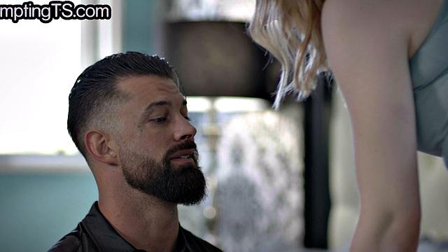 Blonde skinny tgirl spoiling her lover