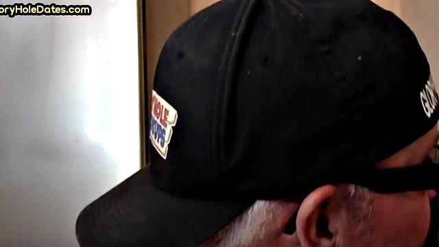 Homemade cocksucking DILF sucks cock in gloryhole video