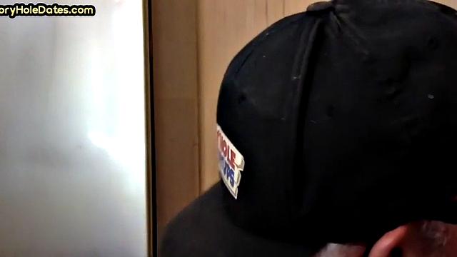 Homemade cocksucking DILF sucks cock in gloryhole video