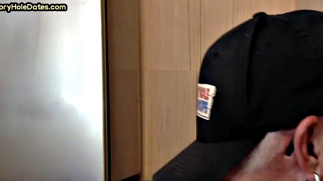 Homemade cocksucking DILF sucks cock in gloryhole video