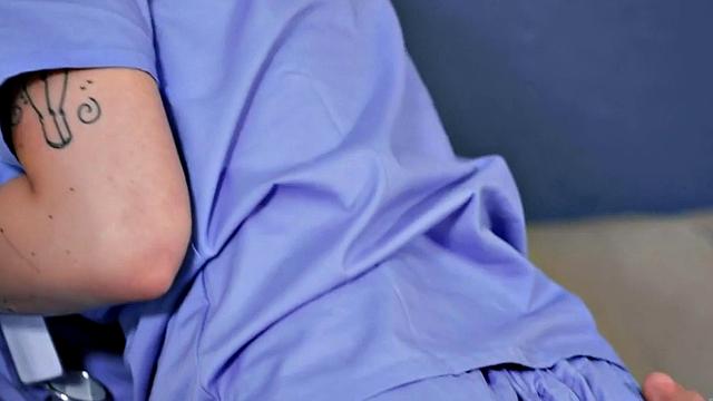 TS nurse gets bareback from colleague with facial ending