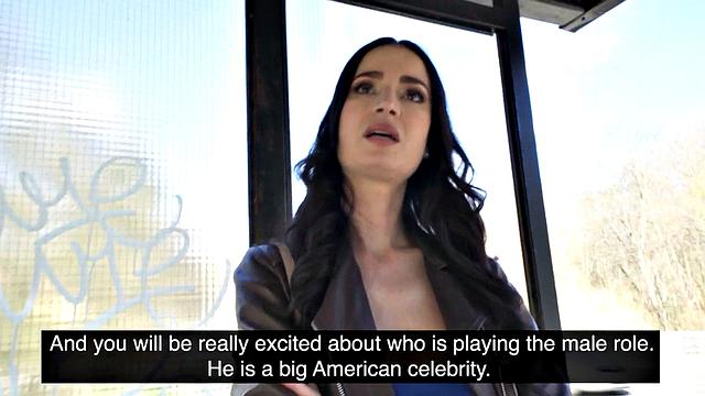 Cutie gives blowjob to stranger