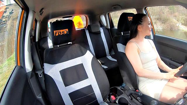 Asian driving student seducing the teacher