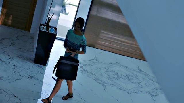 Big-titted babe swallows BF's load after bouncing on cock