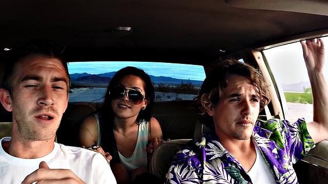 Brunette American whore Story gets her big tits and bald pussy pounded in hotel room