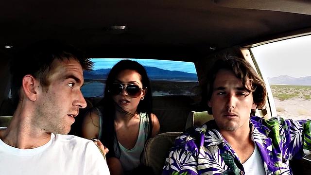 Brunette American whore Story gets her big tits and bald pussy pounded in hotel room