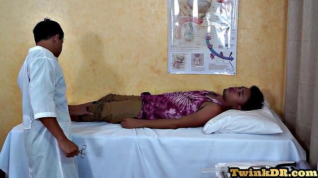 Asian patient toying 21-year-old patient's ass