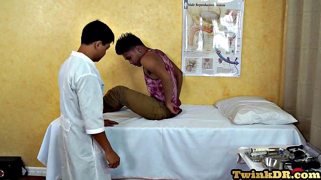 Asian patient toying 21-year-old patient's ass