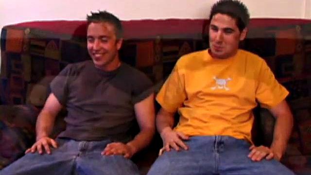 Johnny and Jake take turns on cock and pretend they're just helping each other out