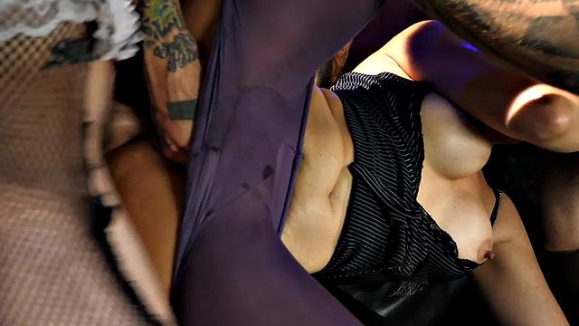 Bisex anal MILF 3way by crossdresser in maid uniform