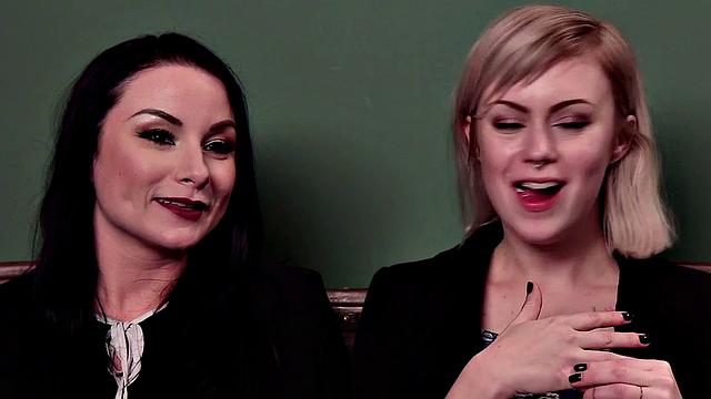 Bound booty babe dominated in threesome with facial