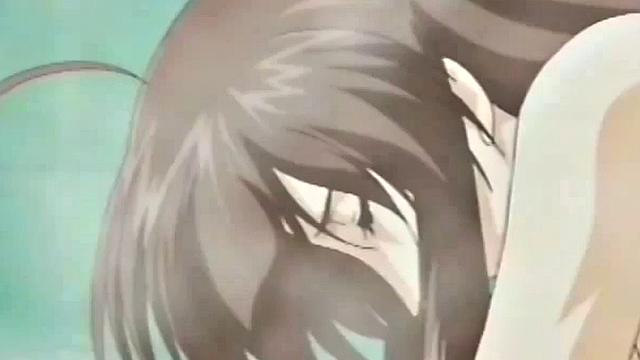 Brunette hottie gets drenched in cum after riding hard in anime bondage