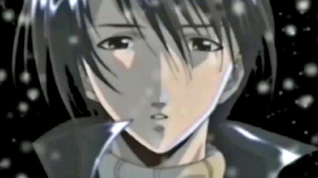 Brunette hottie gets drenched in cum after riding hard in anime bondage