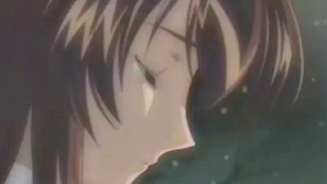 Brunette hottie gets drenched in cum after riding hard in anime bondage