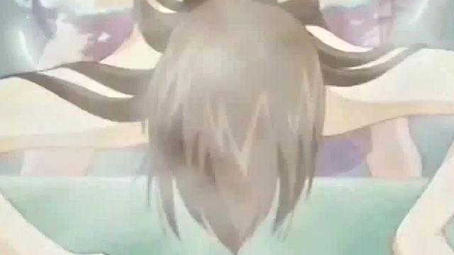 Brunette hottie gets drenched in cum after riding hard in anime bondage