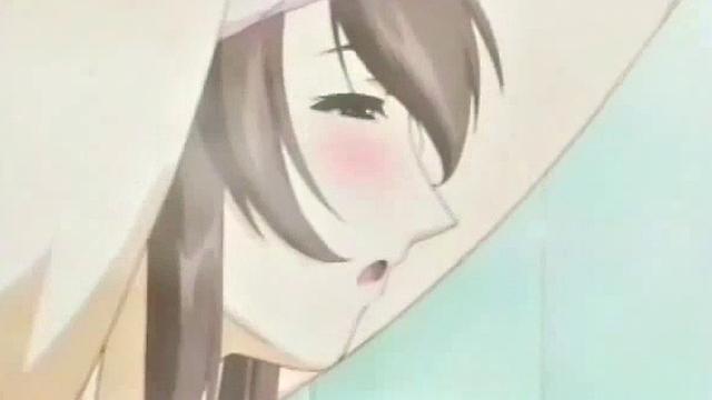 Brunette hottie gets drenched in cum after riding hard in anime bondage