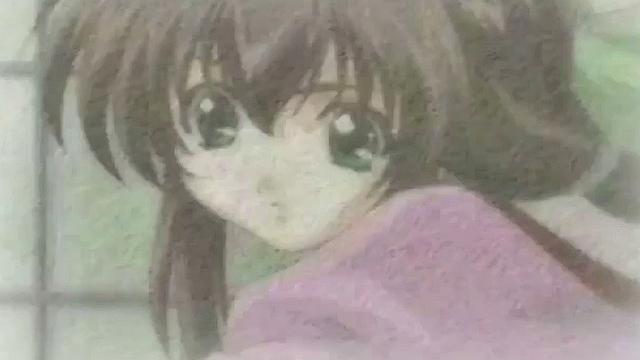 Brunette hottie gets drenched in cum after riding hard in anime bondage