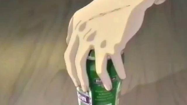 Brunette hottie gets drenched in cum after riding hard in anime bondage