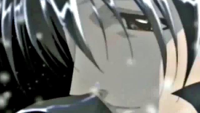 Brunette hottie gets drenched in cum after riding hard in anime bondage