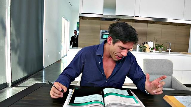 Sexy schoolgirl in stockings gets her latin pussy drilled in the kitchen