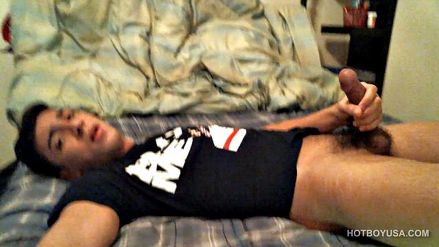 Latin Twink Strokes Cock